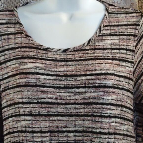 Love Fire Women's Size S tunic dress Boho Striped Black Gray Raspberry - Picture 2 of 9